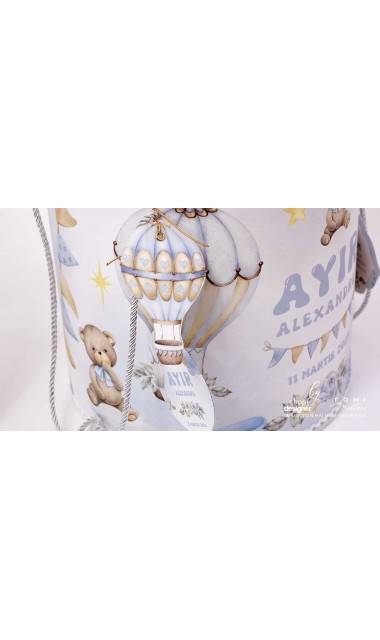 Trusou botez cu ursuleti albastri si baloane de aer cald Teddy Bear Bleu Hot Air Balloons 23